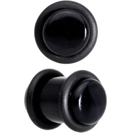 0 Gauge Basic Black Acrylic Straight Plug Set
