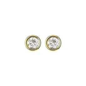 0.19 Cttw. Yellow Gold Diamond Solitaire Earrings