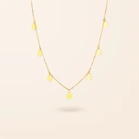 10K Gold Disc Drop Necklace