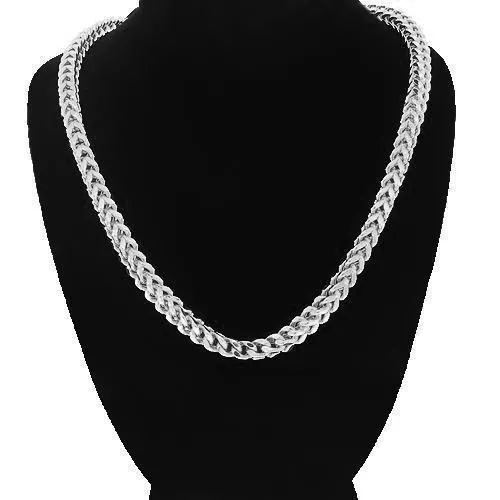 10k White Gold Mens Franco Chain 4 mm