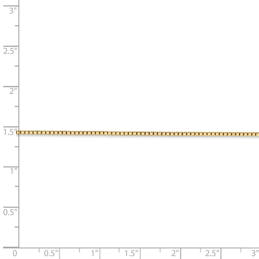 1.25mm, 14k Yellow Gold, Solid Box Chain Necklace