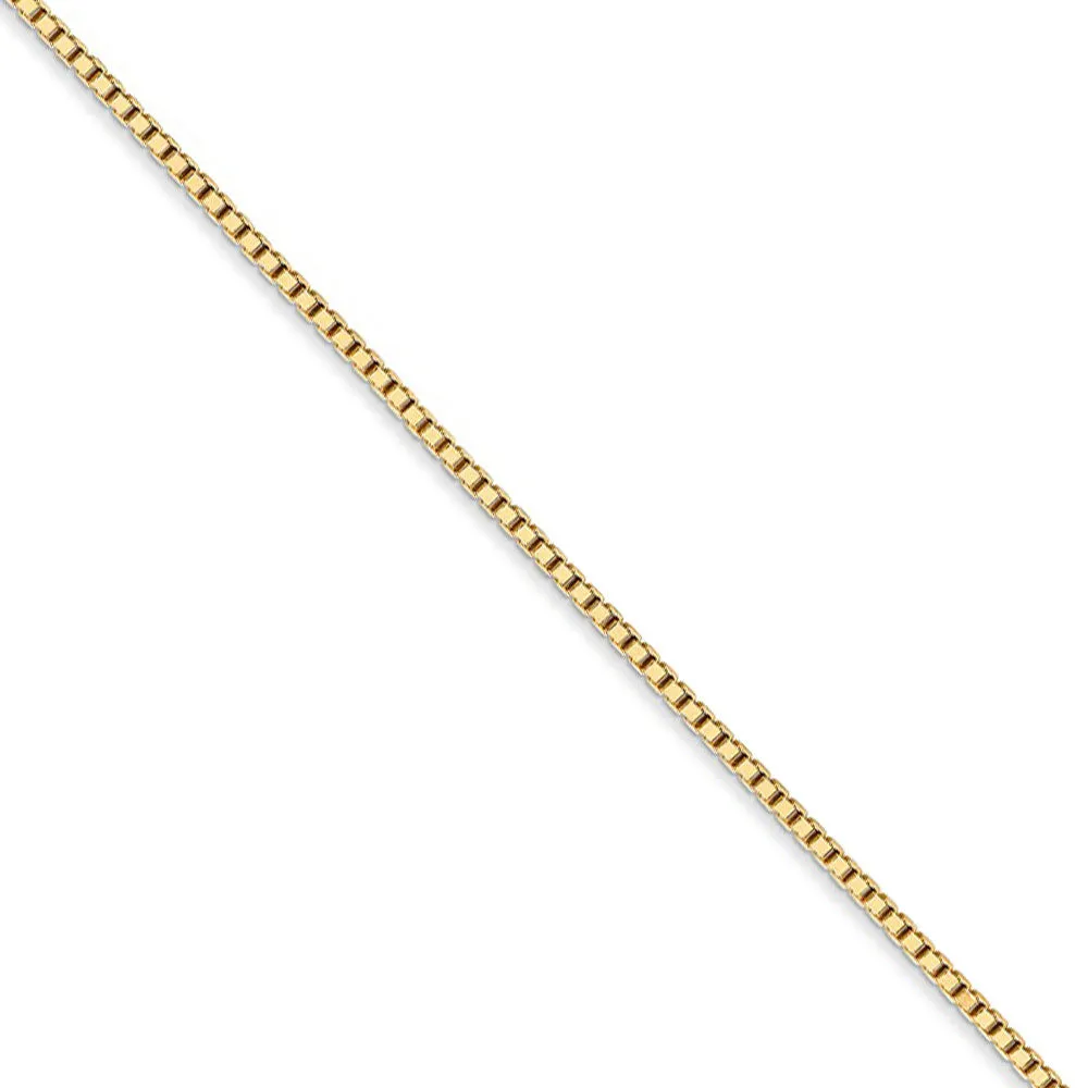 1.25mm, 14k Yellow Gold, Solid Box Chain Necklace