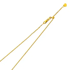14K Gold 0.9mm Adjustable Box Chain