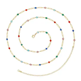 14K Gold Adjustable Sexy Waist Body Chains- Coloful Bones