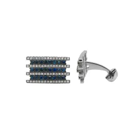 14K GOLD DIAMOND AND BLUE SAPPHIRE EMMETT CUFFLINKS