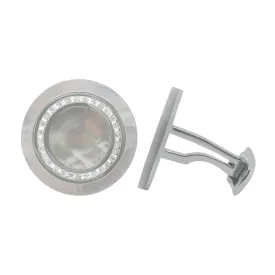 14K GOLD DIAMOND AND MOTHER OF PEARL AIDEN CUFFLINKS