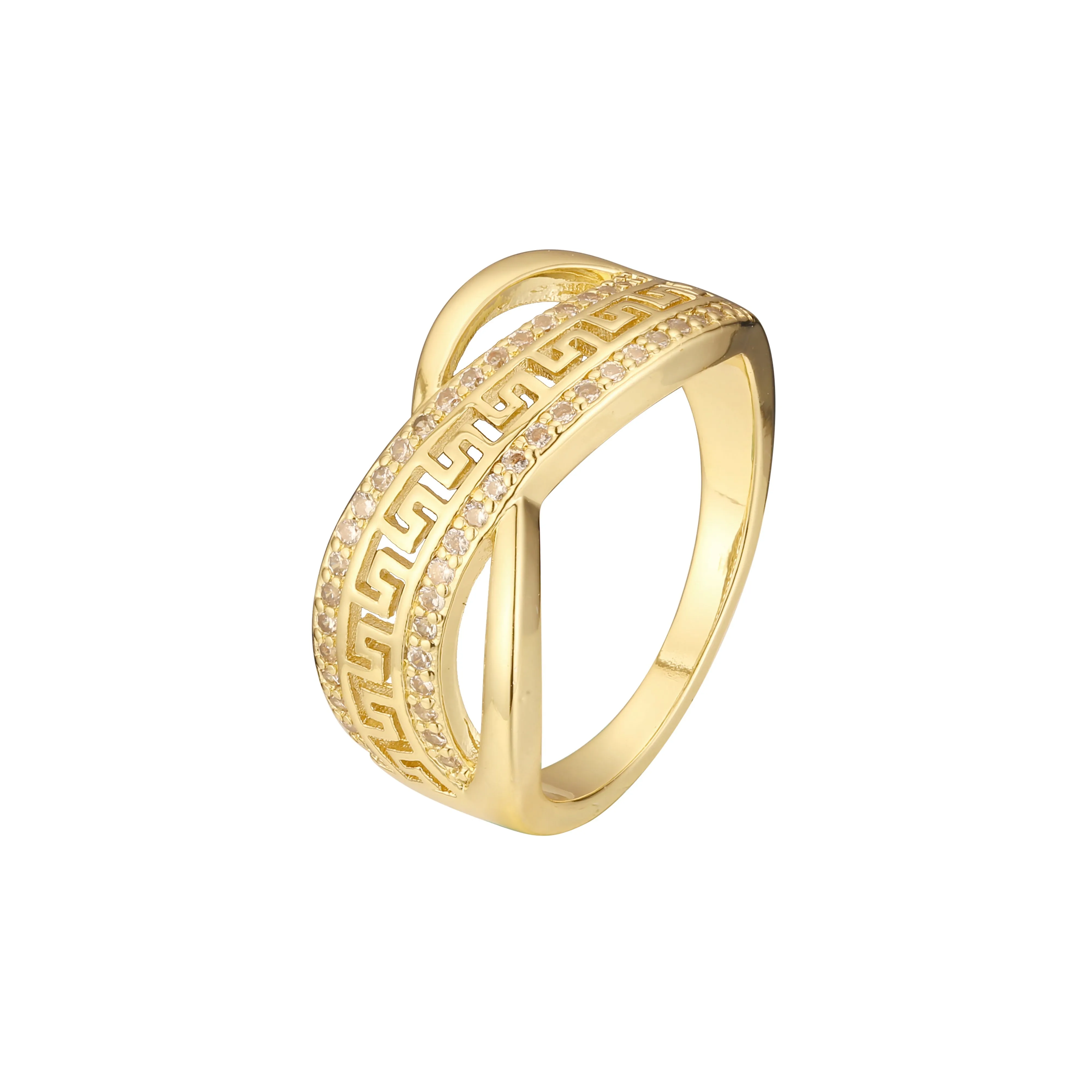 14K Gold Greek key rings
