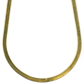 14K Gold Plated Herringbone Chain Necklace 4mm x 20 inches Brass