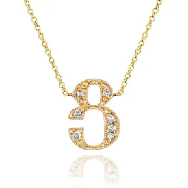14K Rose Gold Armenian Initial Diamond Necklace