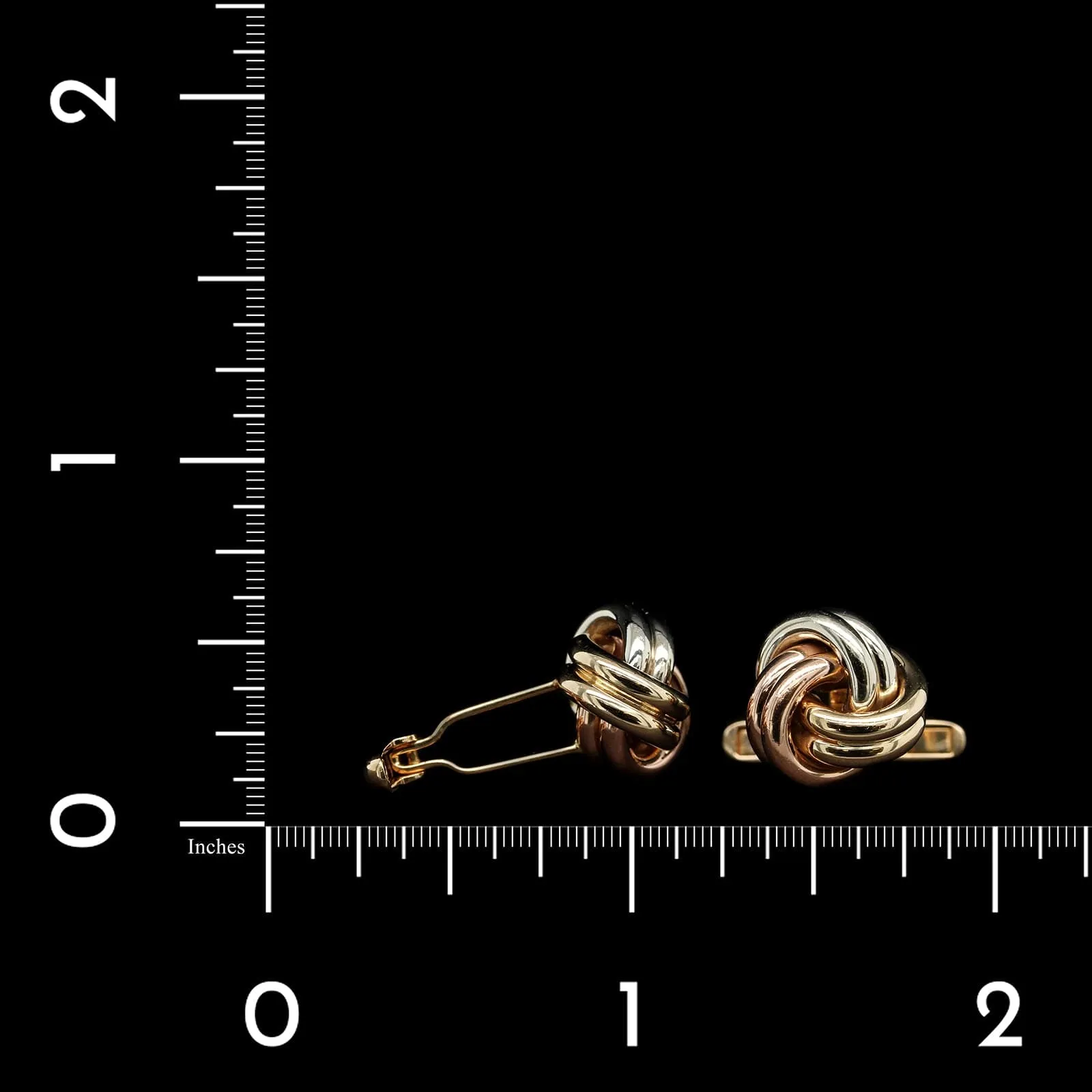 14K Tricolor Gold Estate Knot Cufflinks