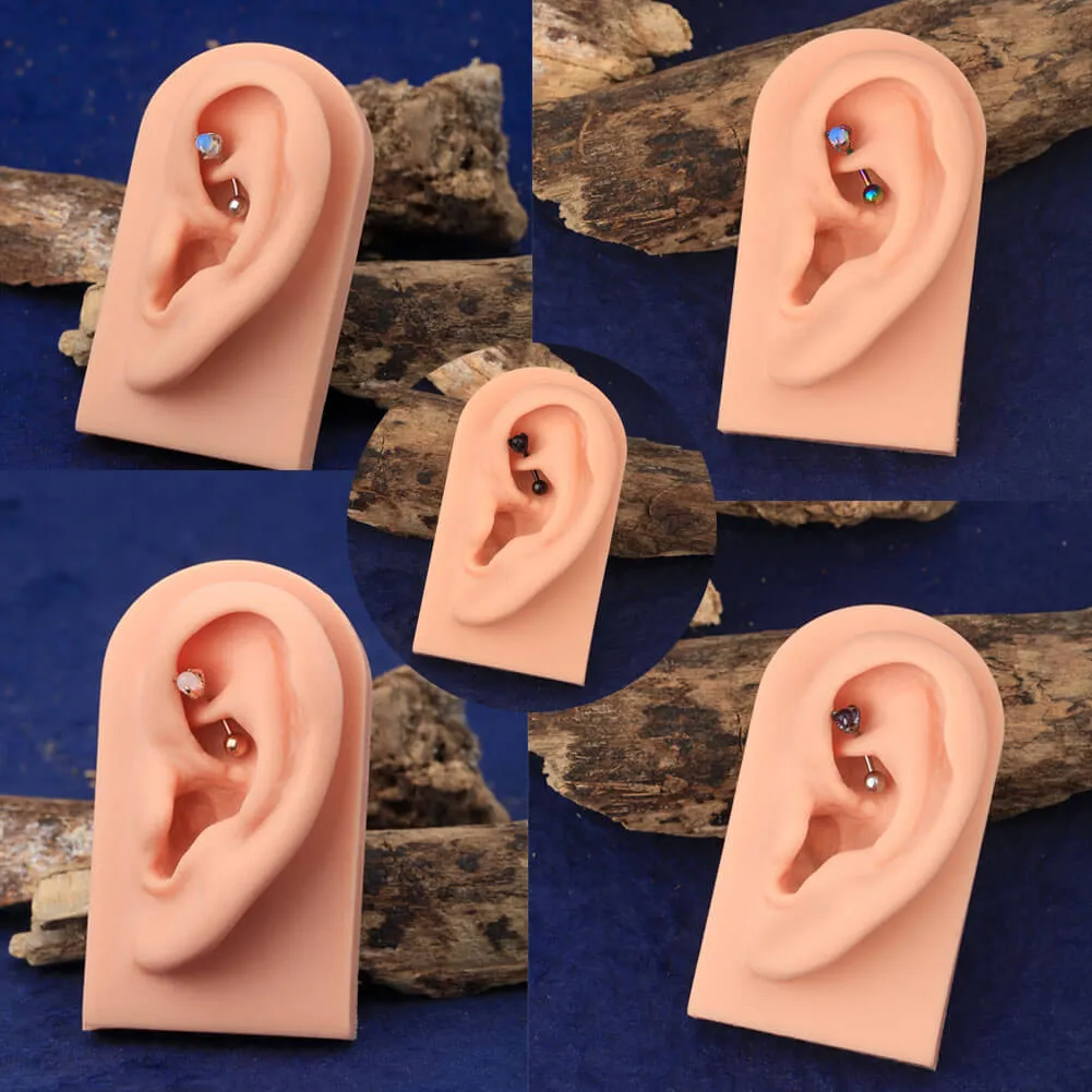 16G Opalite Three Dragon Claws Rook Earrings Eyebrow Rings
