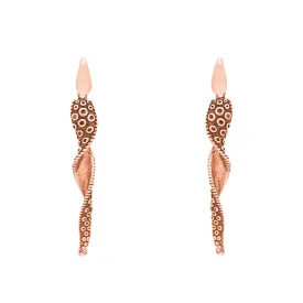18ct Rose Gold Tentacle Twist Drop Earrings