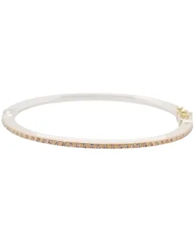 18k Rose Gold Front and Back Bangle Bracelet with Diamonds