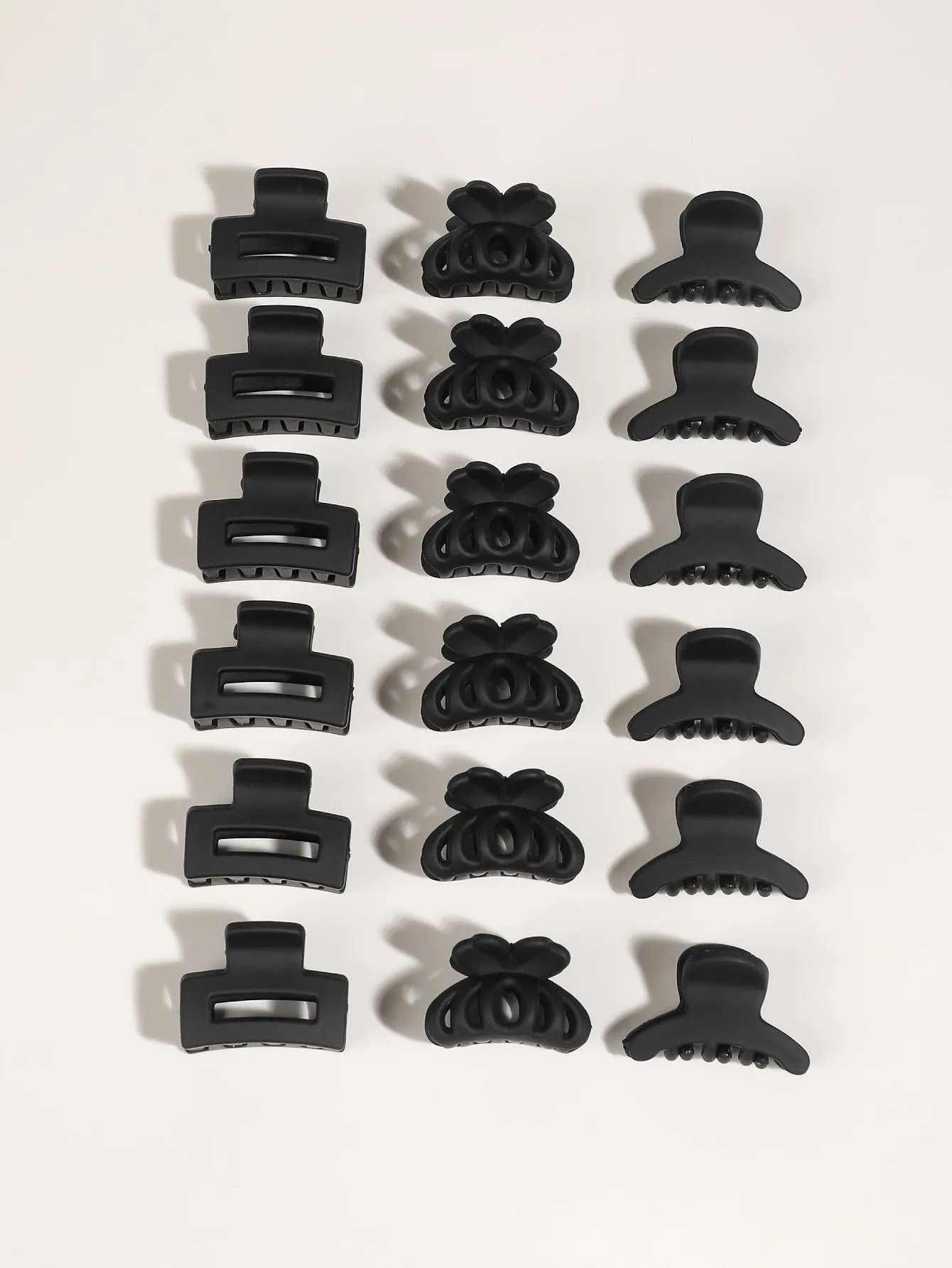 18pcs Solid Matte Hair Claw Flower Claw