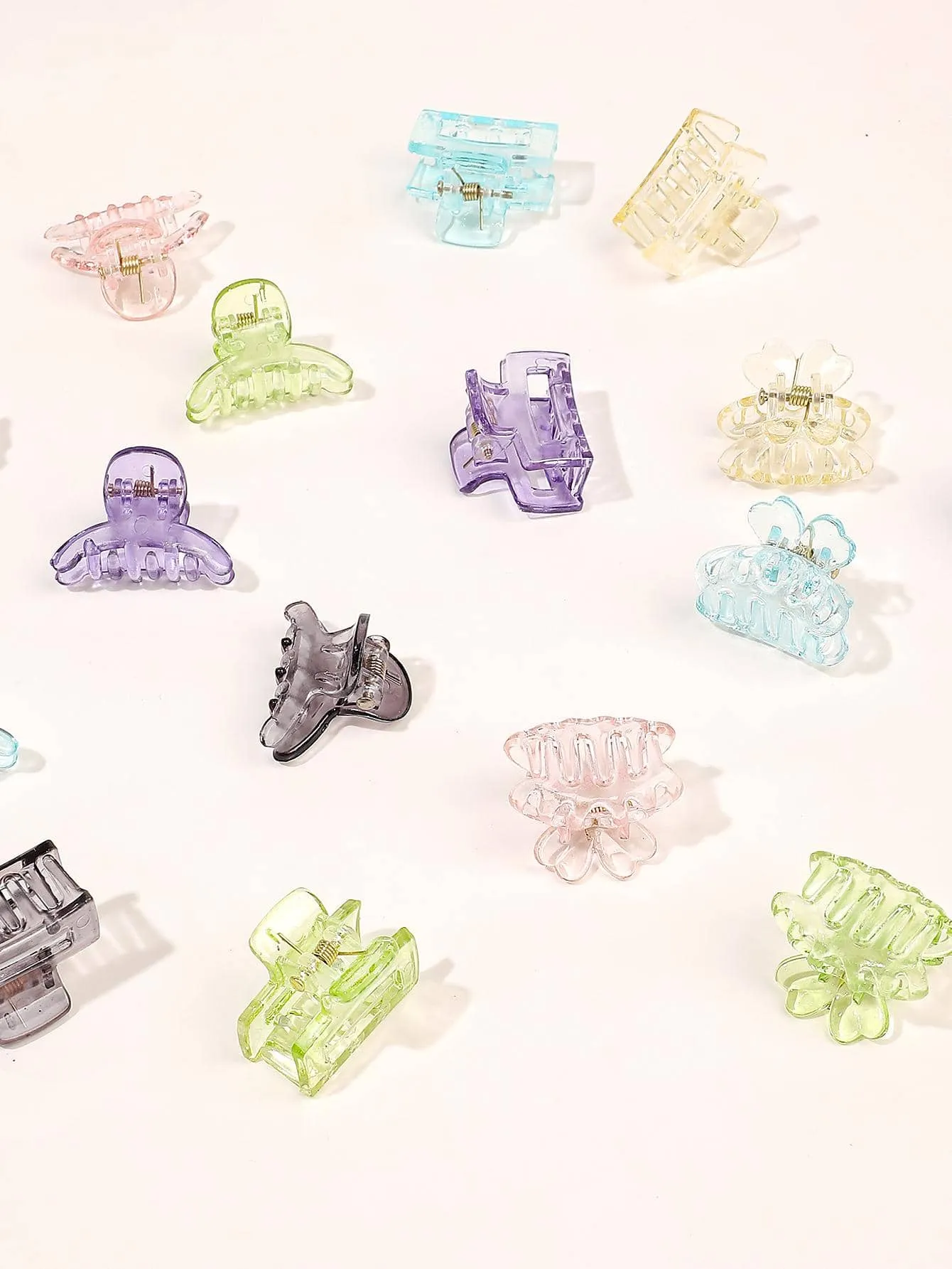 18pcs Solid Matte Hair Claw Flower Claw