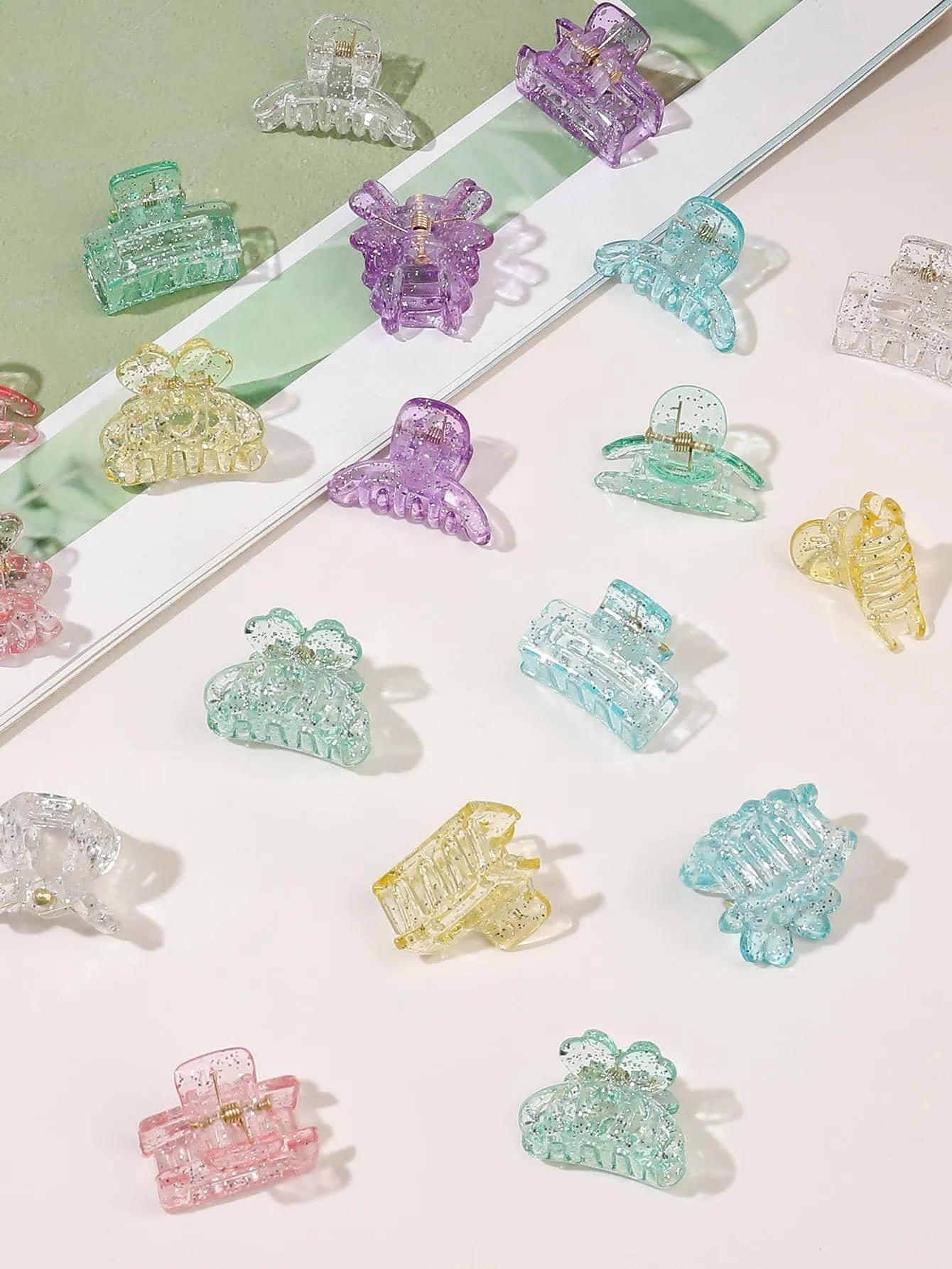 18pcs Solid Matte Hair Claw Flower Claw