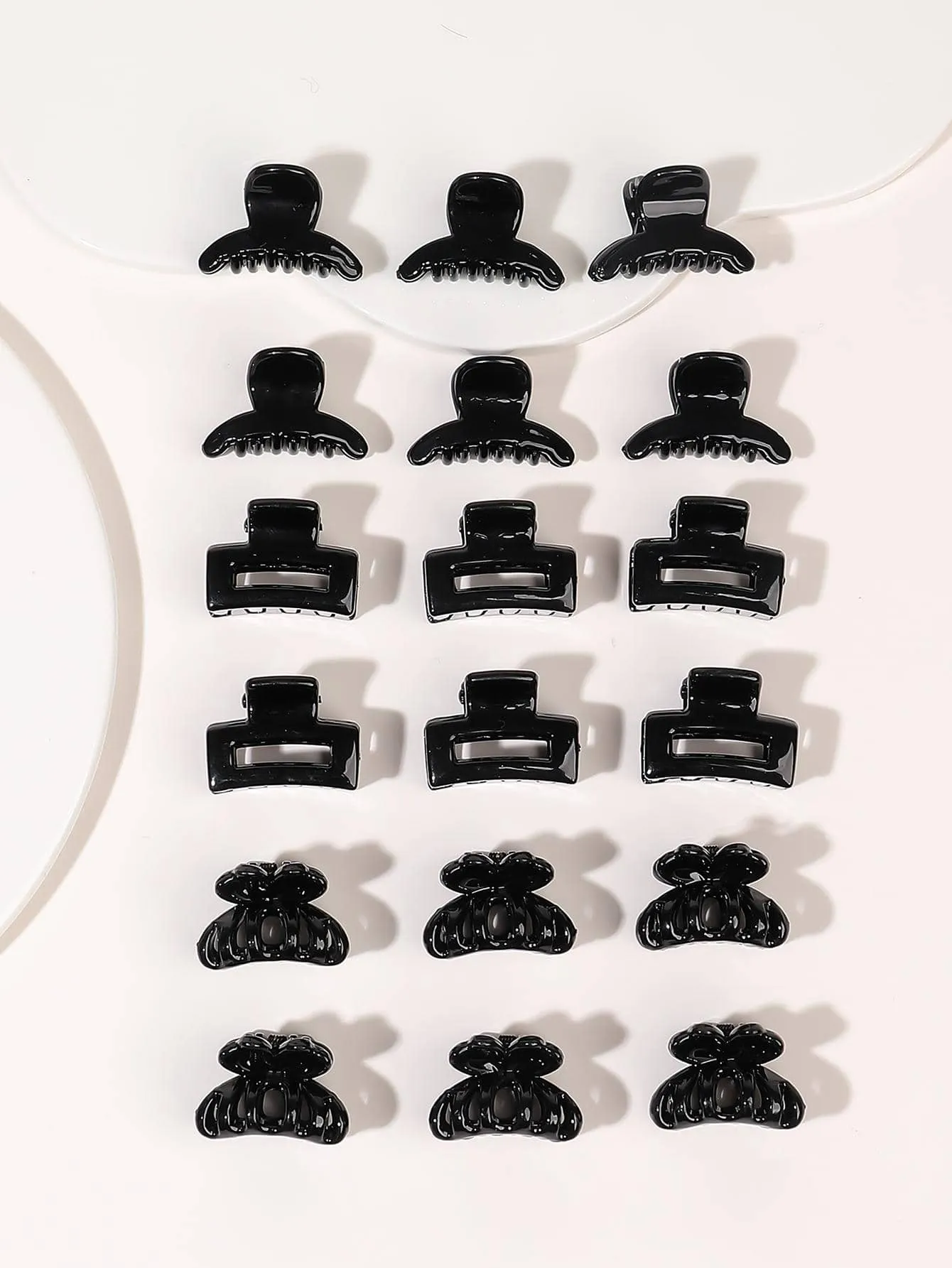 18pcs Solid Matte Hair Claw Flower Claw