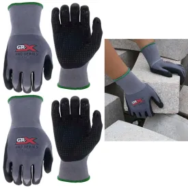 2 Pairs Microfoam Nitrile Coated Palm Work Gloves Safe Seamless Knit Hand Size M