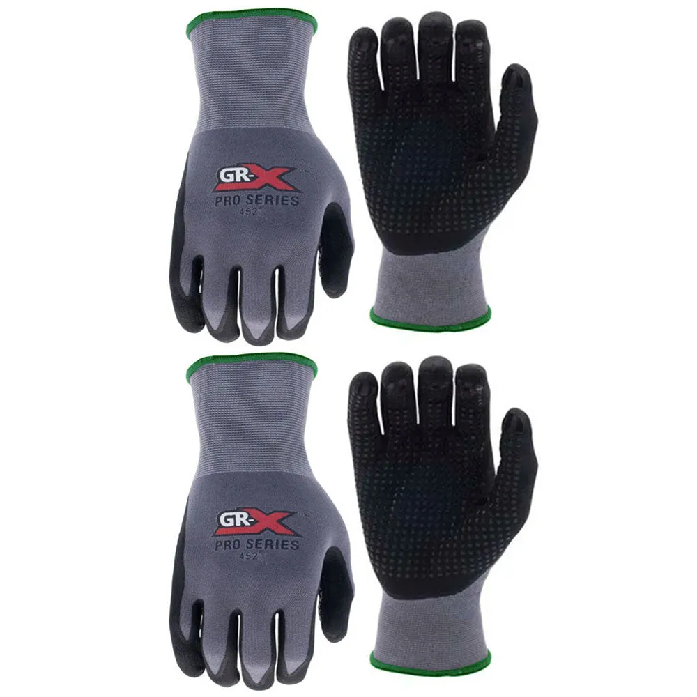 2 Pairs Microfoam Nitrile Coated Palm Work Gloves Safe Seamless Knit Hand Size M