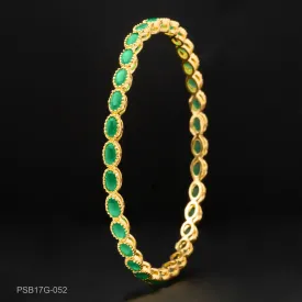 24ct Heavy Gold Plated Stone Bangle PSB17G-052