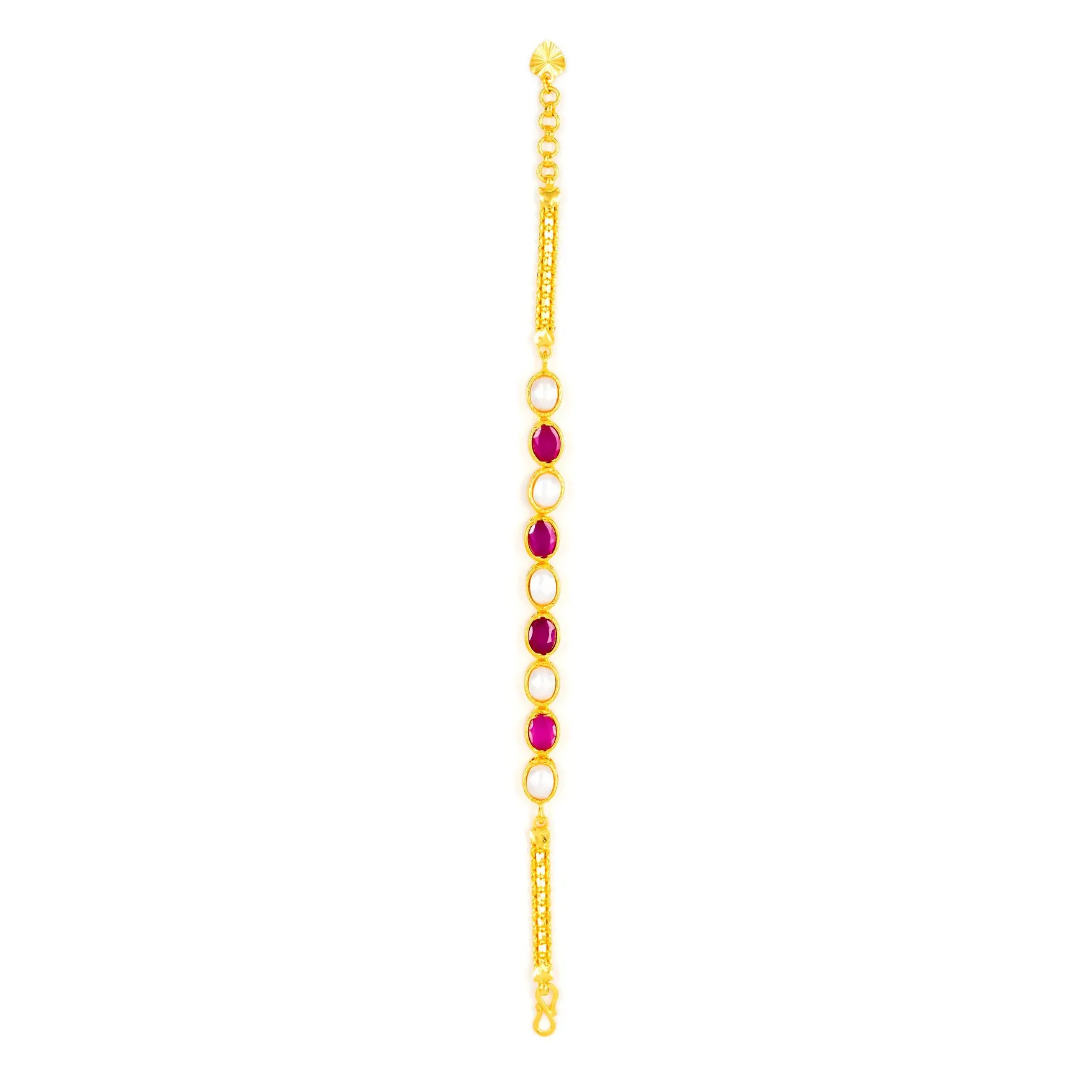 24ct Heavy Gold Plated Stone Bracelet Bangle PSBR1PR-062
