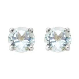 3mm, 4mm or 5mm Round Sky Blue Topaz Stud Earrings in Sterling Silver