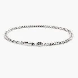 4mm Sterling Silver Cuban Link Chain Bracelet
