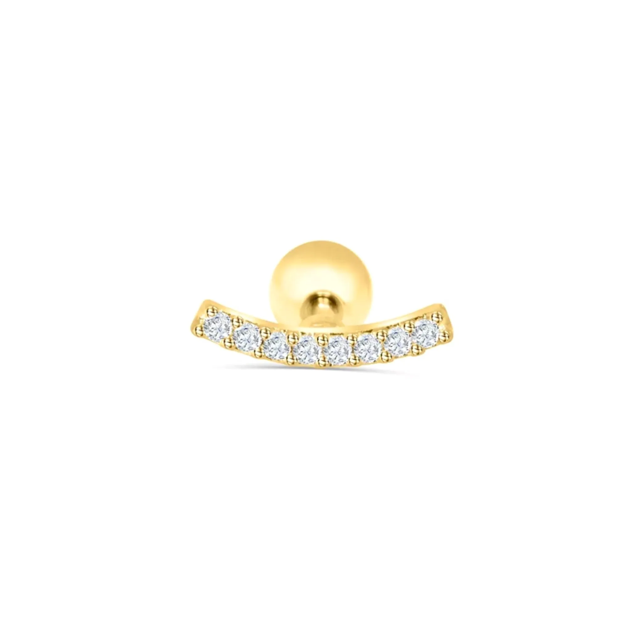 8 Stones Long Arch Piercing Earring
