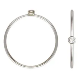 925 Sterling Silver Stacking Ring - Clear CZ Stone