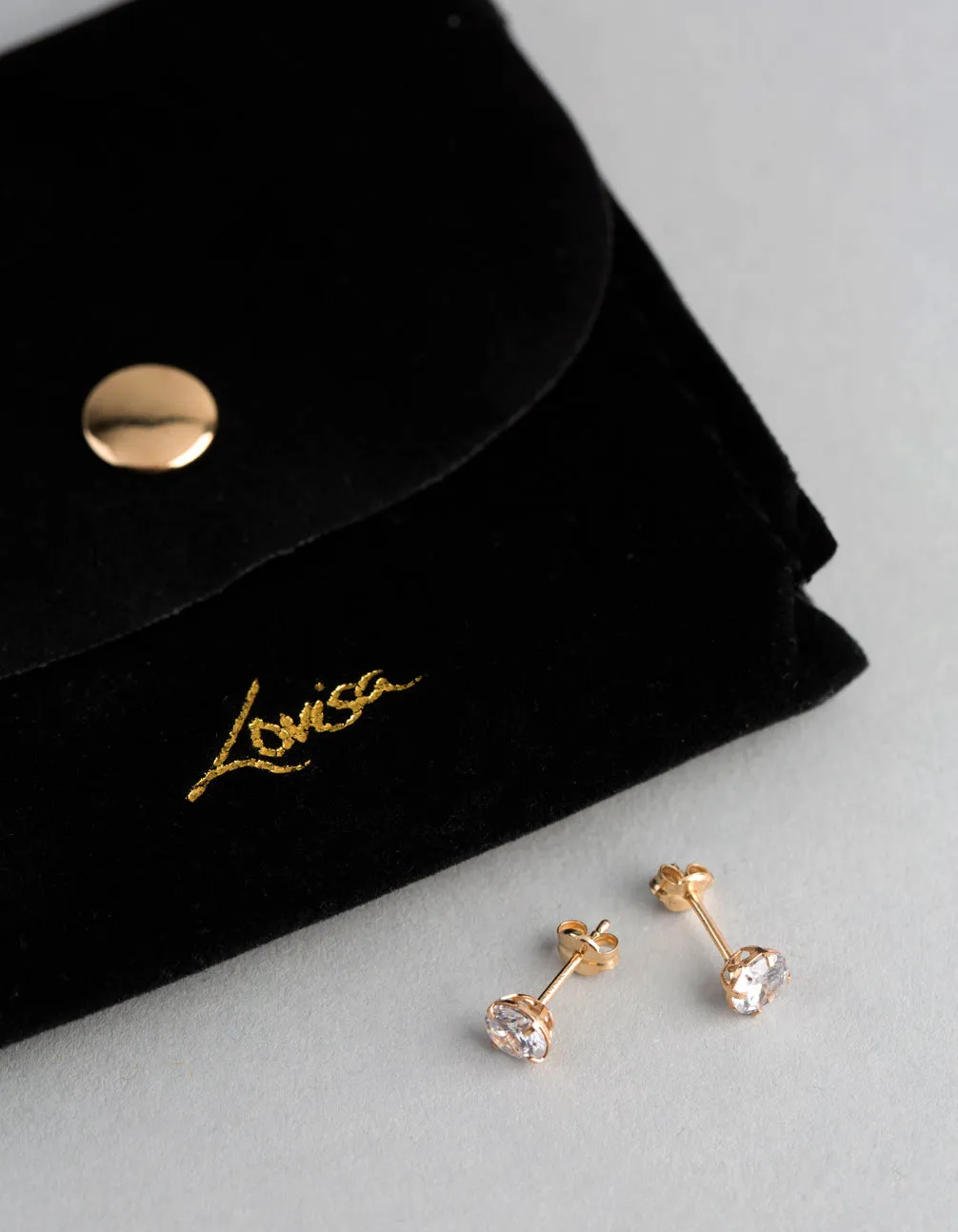 9ct Gold 5mm Round Cubic Zirconia Stud Earrings