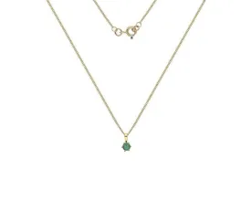 9ct Gold & 4mm Claw Set Emerald Pendant
