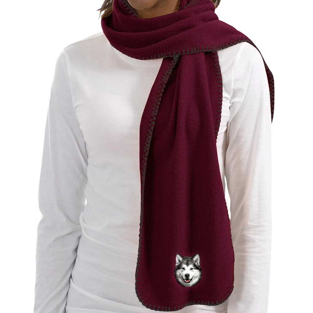 Alaskan Malamute Embroidered Scarves
