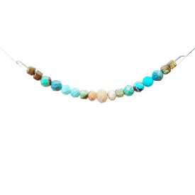 Amazonite & Turquoise Adjustable Slide Chain Gemstone Necklace