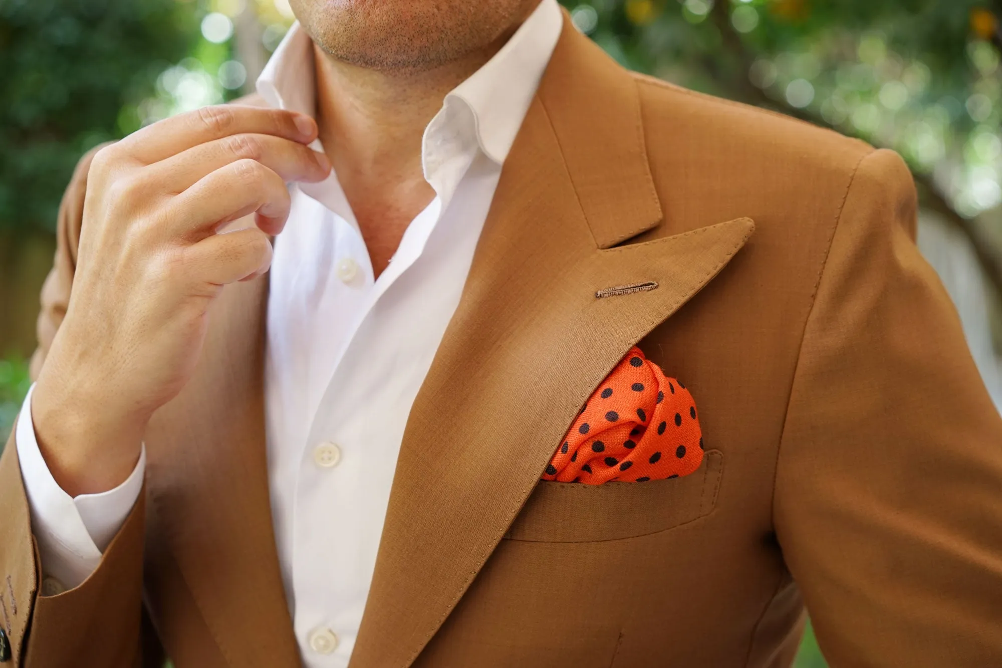 Ambassador Satch Orange Wool Pocket Square