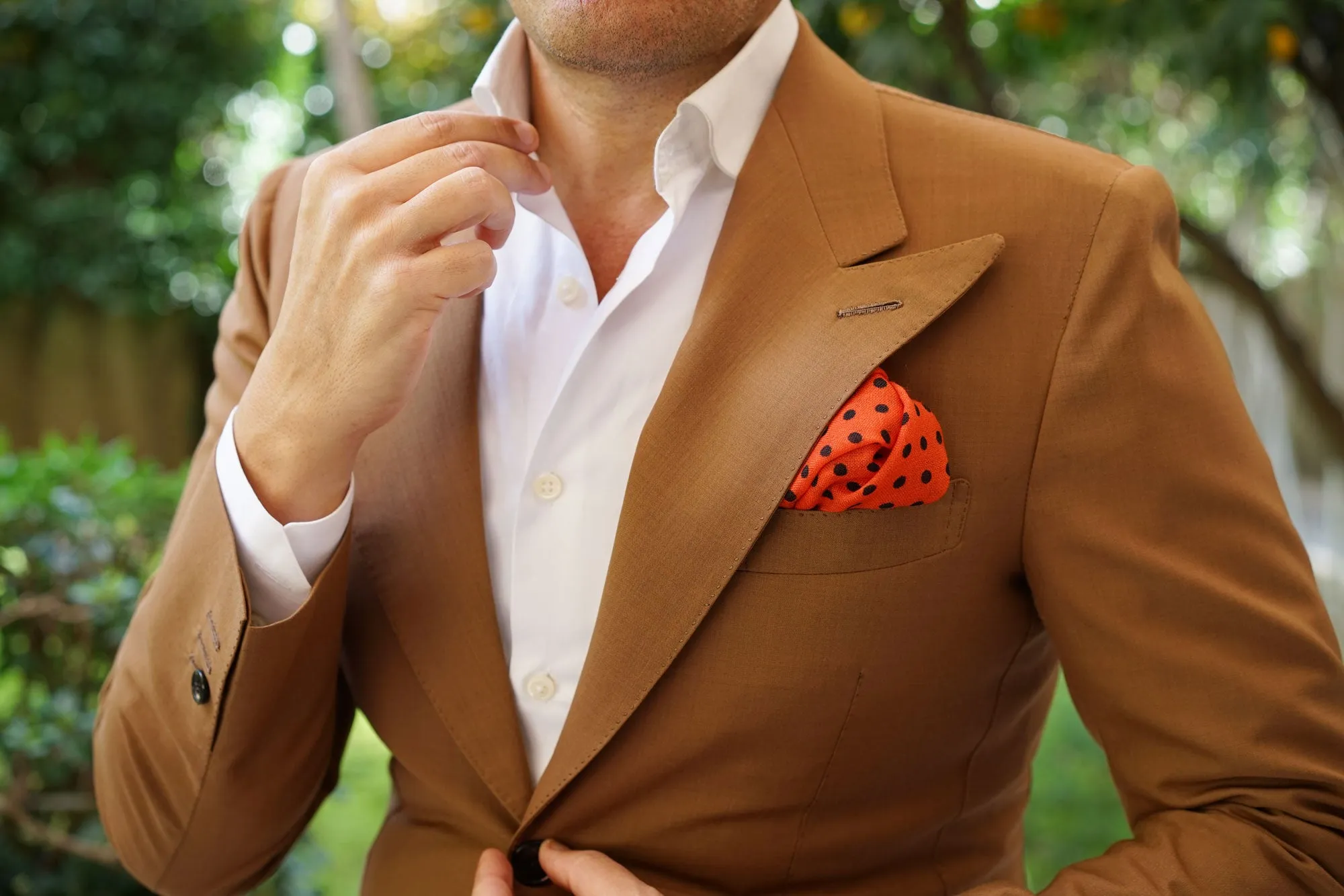 Ambassador Satch Orange Wool Pocket Square
