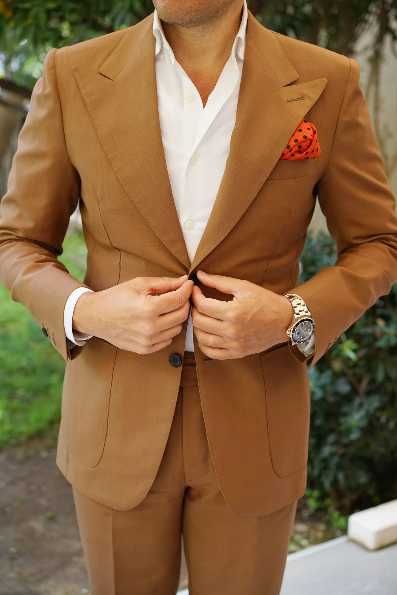 Ambassador Satch Orange Wool Pocket Square