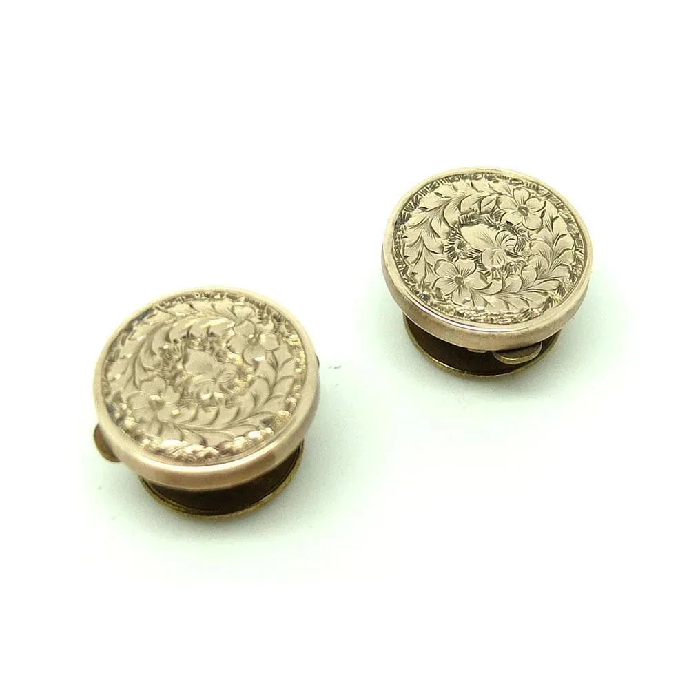 Antique Victorian 9ct Gold Cufflinks Bachelor Buttons
