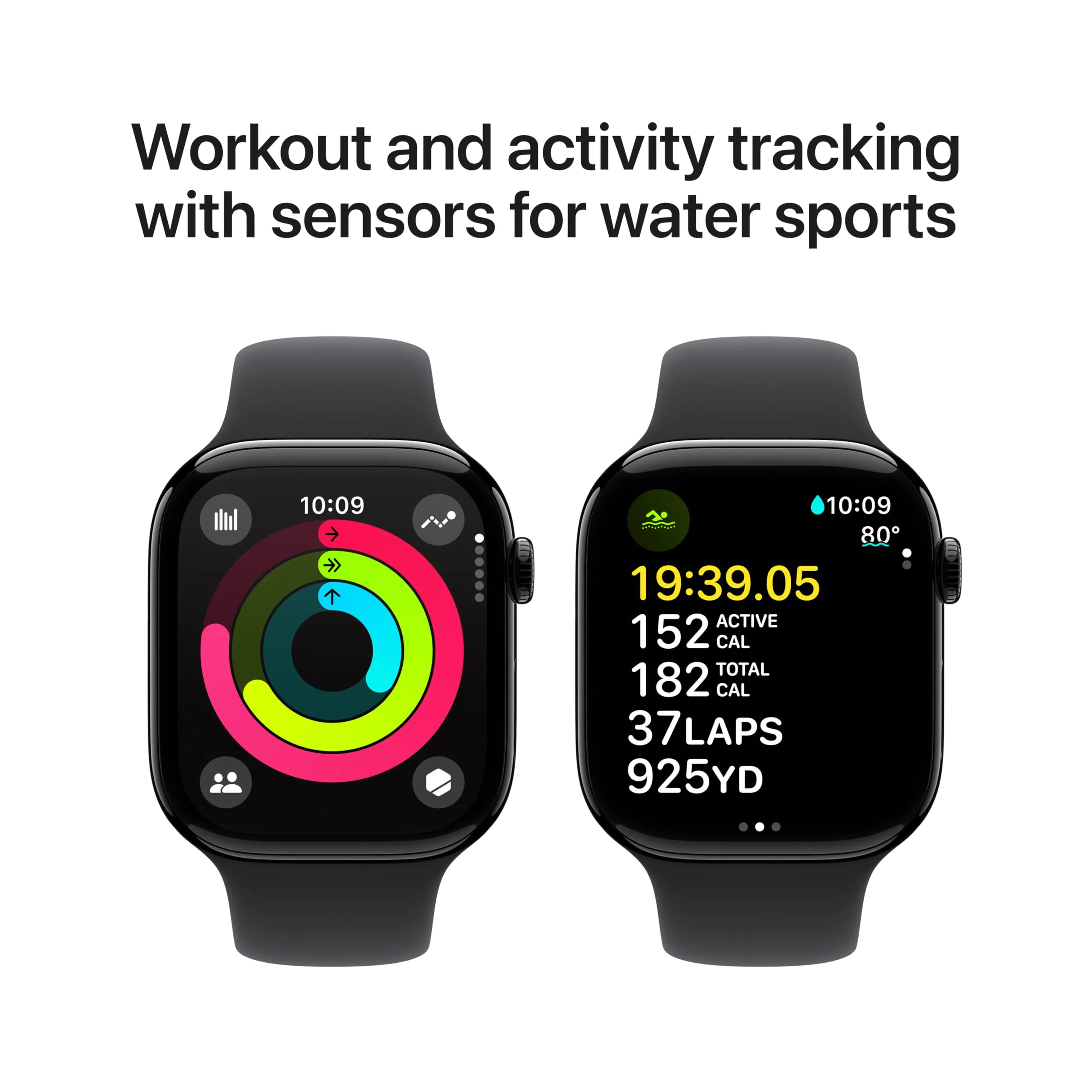 Apple Watch Series 10 [GPS   Cellular 46mm case] Smartwatch with Jet Black Aluminium Case with Black Sport Band - M/L. Fitness Tracker, ECG App, Always-On Retina Display, Water Resistant