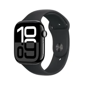 Apple Watch Series 10 [GPS   Cellular 46mm case] Smartwatch with Jet Black Aluminium Case with Black Sport Band - M/L. Fitness Tracker, ECG App, Always-On Retina Display, Water Resistant