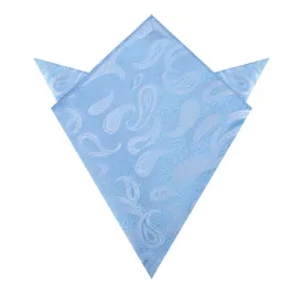Baby Blue Teardrop Paisley Pocket Square