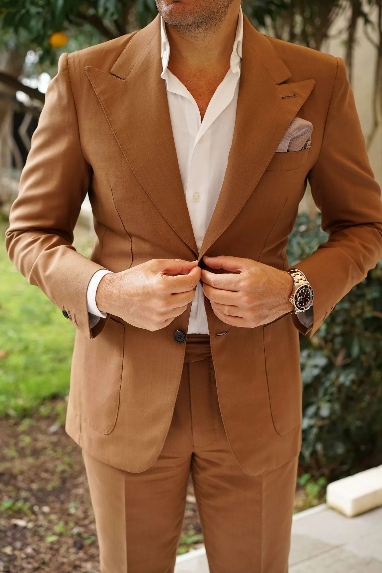 Biscotti Grey Weave Pocket Square