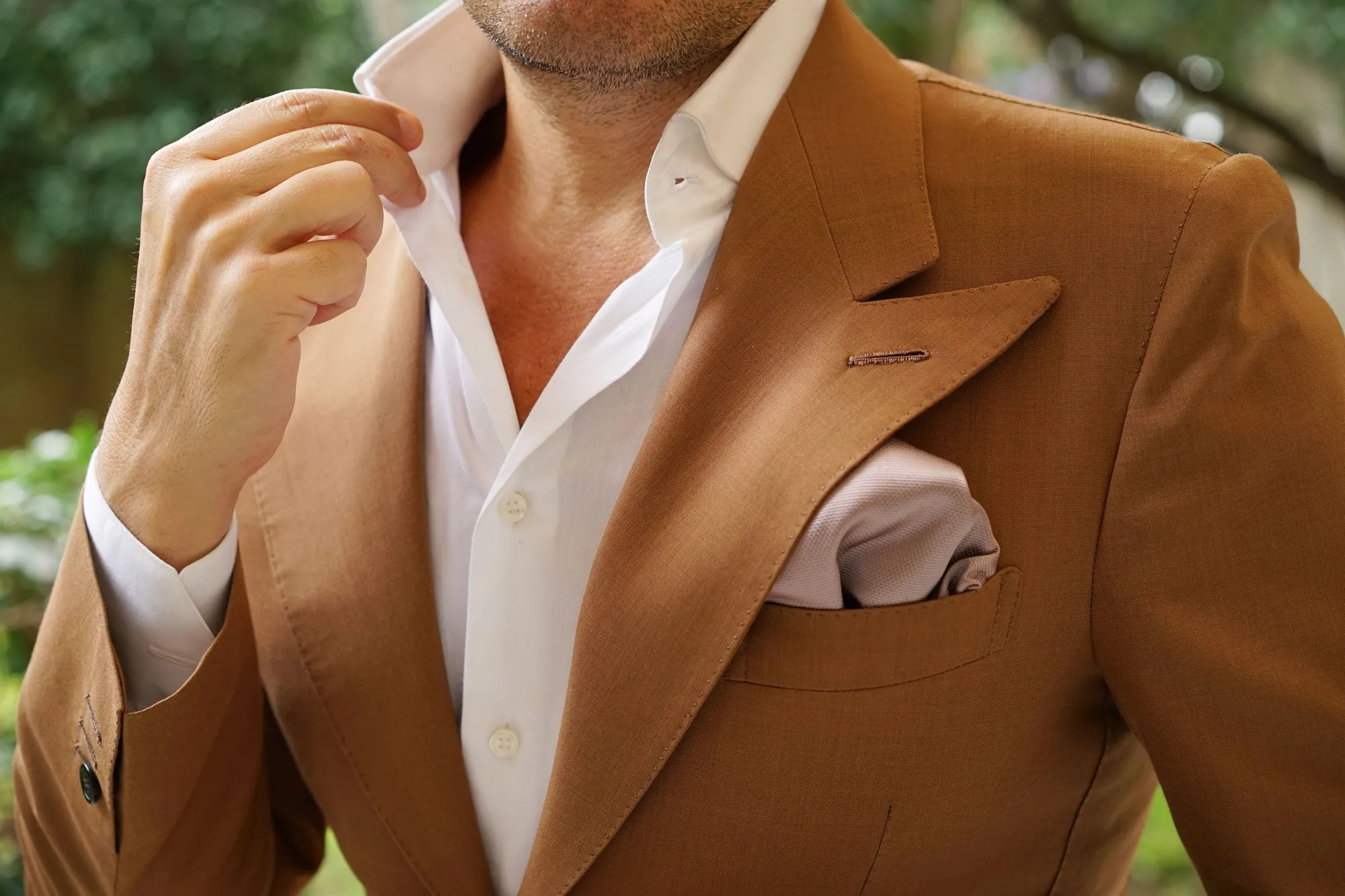 Biscotti Grey Weave Pocket Square