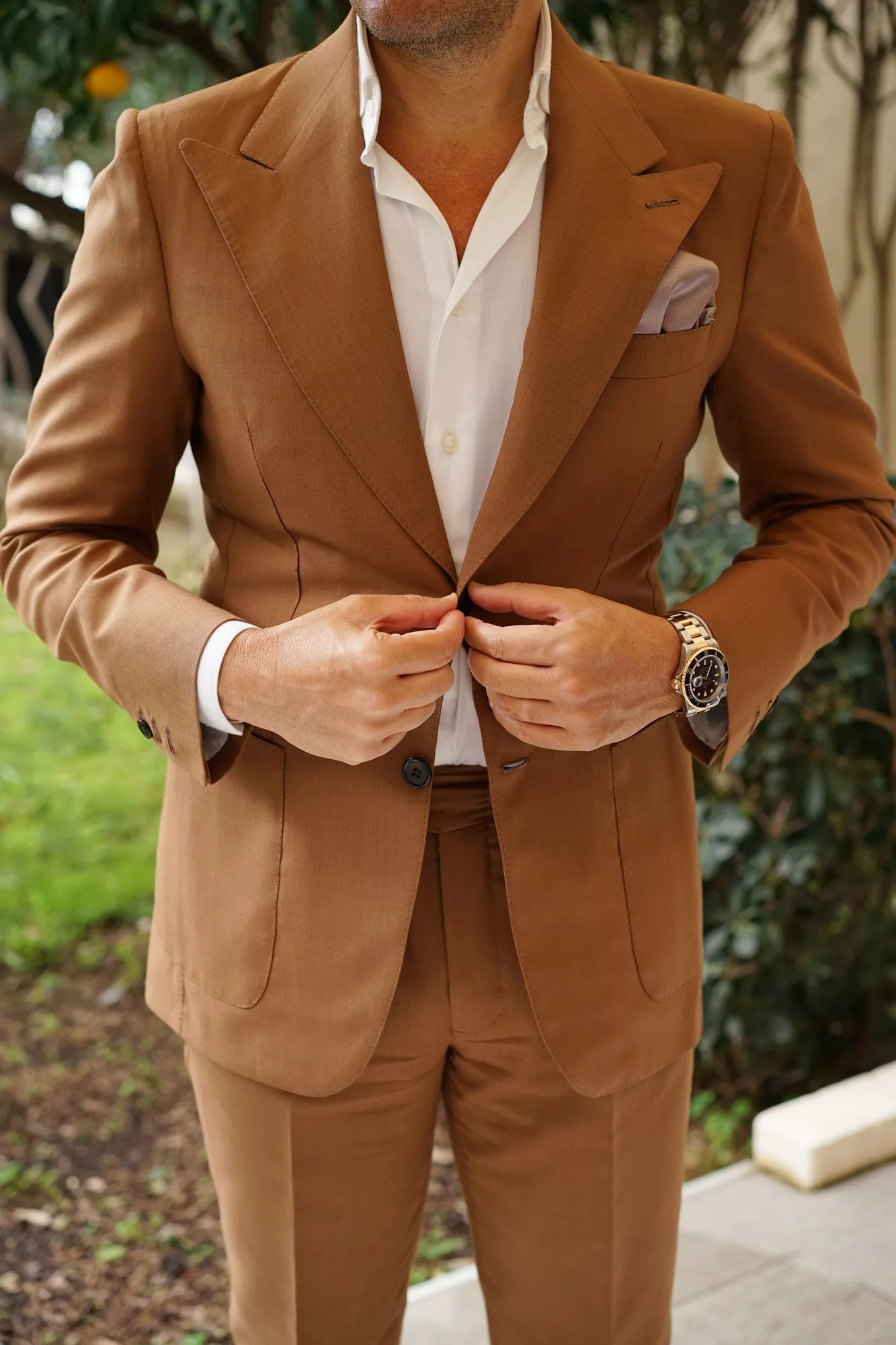 Biscotti Grey Weave Pocket Square