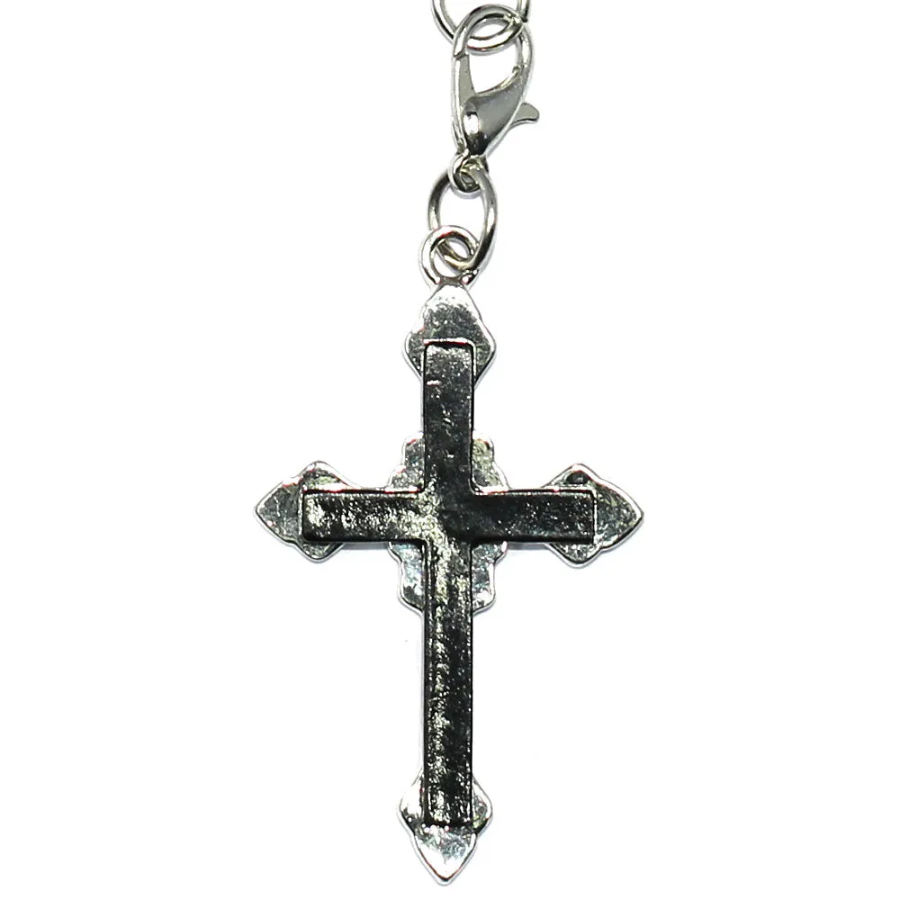 Black Onyx and Facetted Crystal Rosary Chain 6mm beads x 30 inches