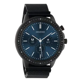 Black OOZOO smartwatch with black metal mesh bracelet - Q00309