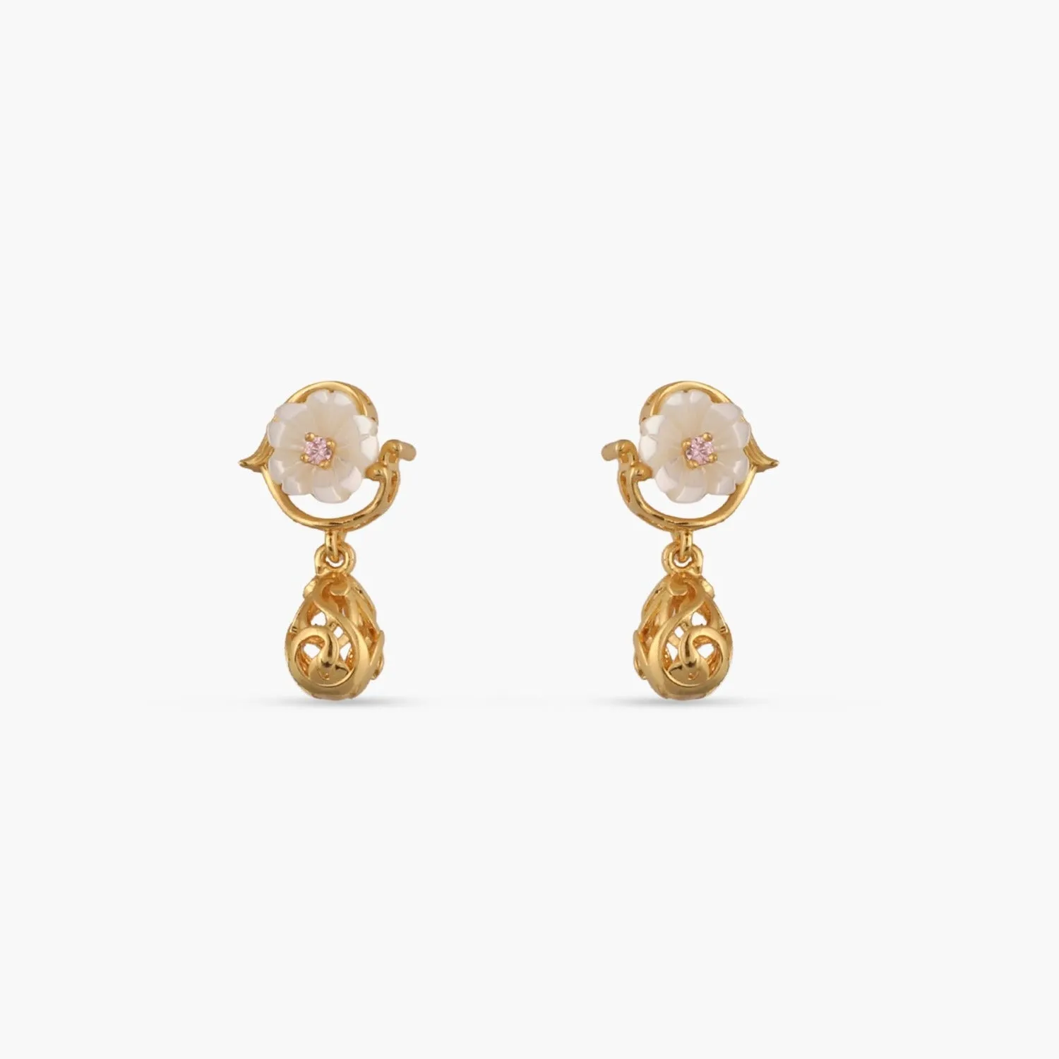 Blossom Veil Petite Silver Drop Earrings