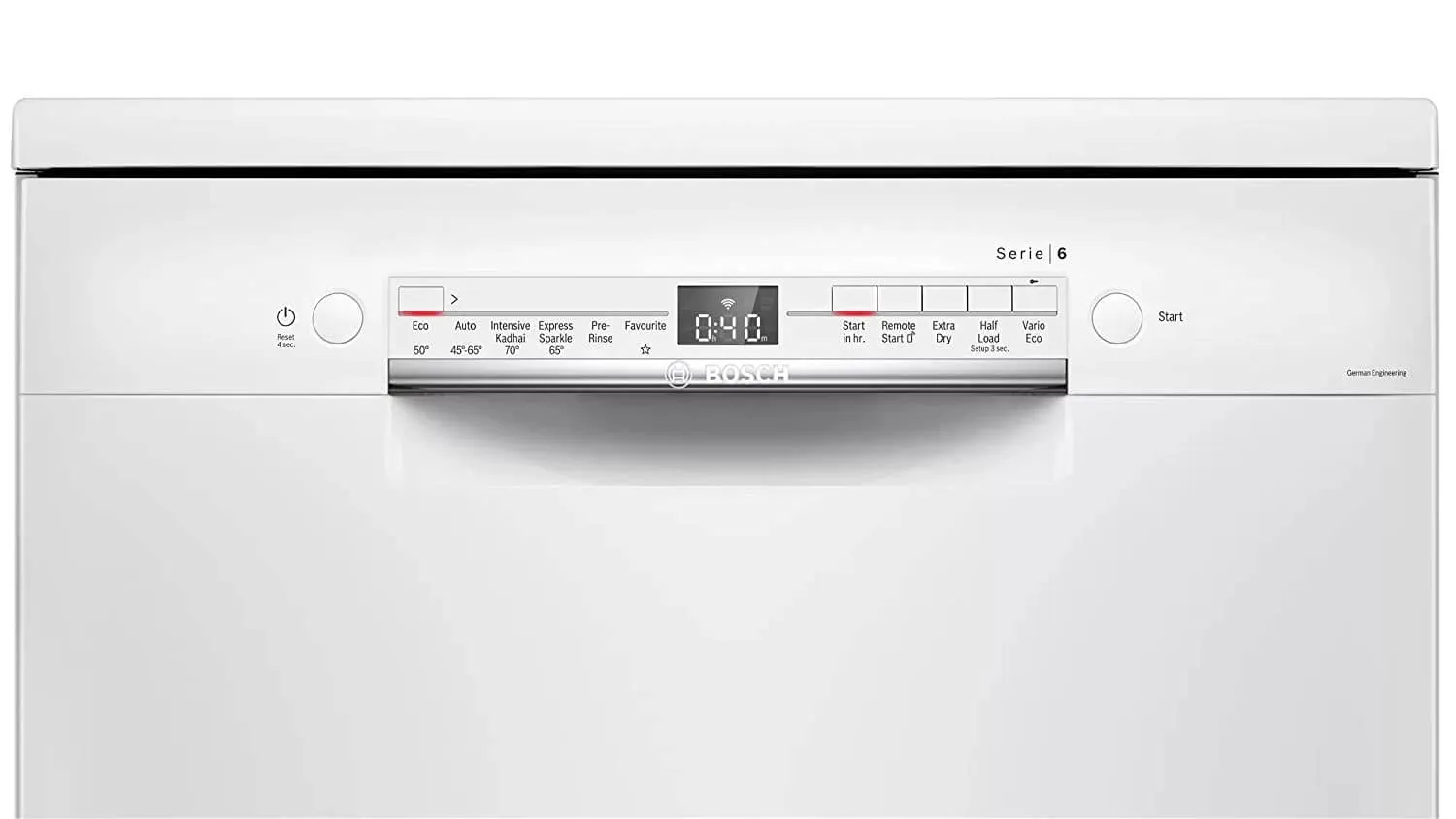 Bosch SMS6ITW00I 13 Place Settings WiFi Enabled Dishwasher – White | Home Connect, EcoSilence Drive, Extra Dry, Ideal for Indian Kitchens