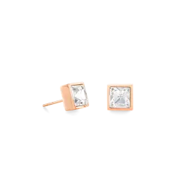 Brilliant Square big earrings roségold crystal
