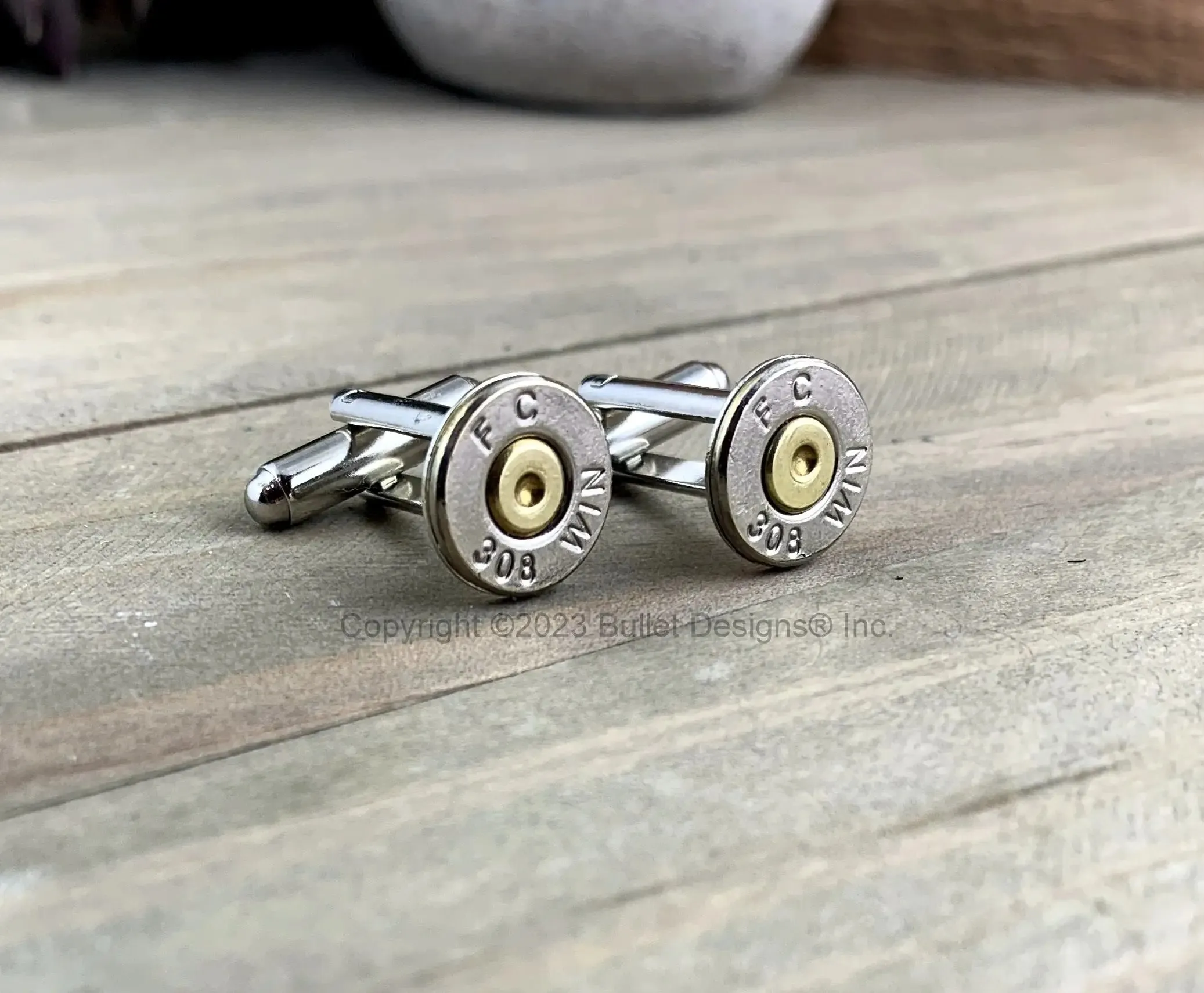 Bullet Cufflinks, FEDERAL 308 Nickel Bullet Cufflinks, Wedding Cufflinks, Groom Gifts, Groomsmen, Bullet Cuff Links, Jewelry, Bridal