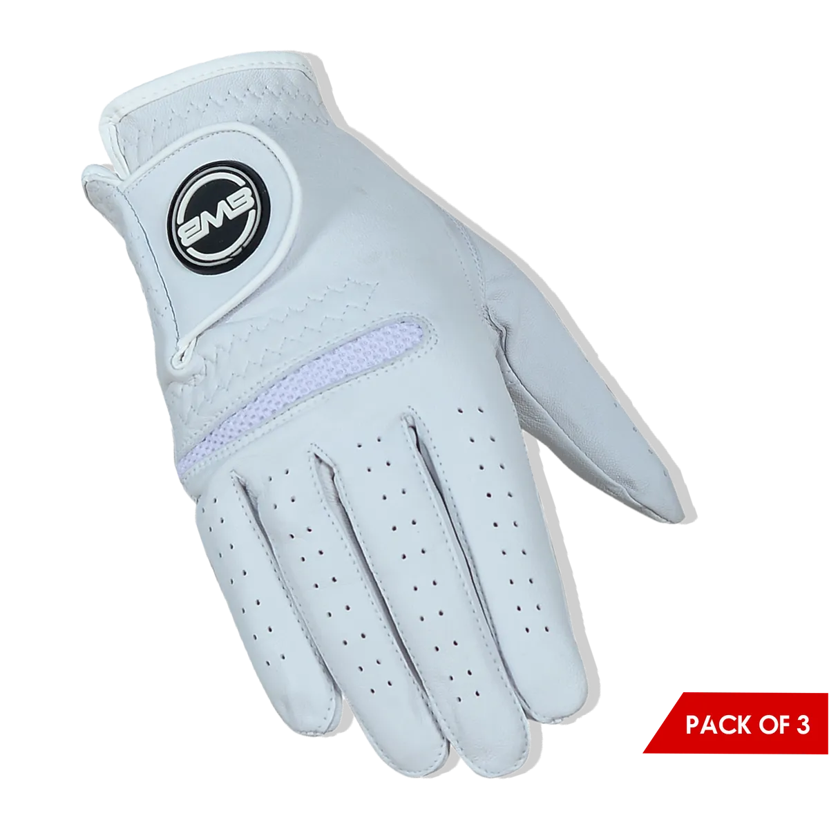 BWB Men's White Right Hand Golf Glove